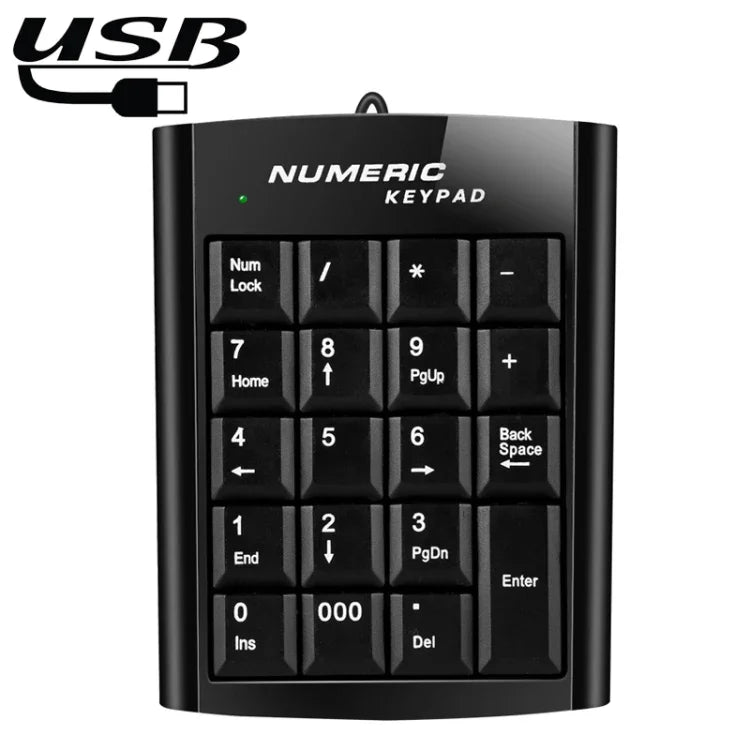 لوحة مفاتيح رقمية صغيرة USB مع 19 مفتاحًا، لوحة مفاتيح رقمية USB