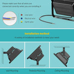 تدفق ضوئي: > 4000 لومن، معامل القدرة > 0.9، مؤشر تجسيد اللون > 80، تيار متردد 90-140 فولت، 50 واط أبيض دافئ