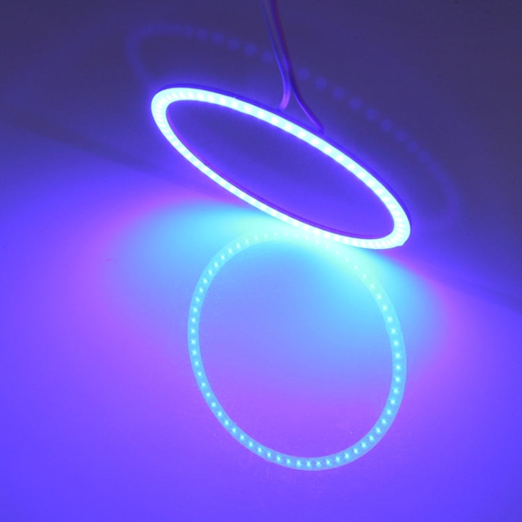 60mm 5W 180LM Angel Eyes Circles Car Headlight COB LED Lights for Vehicles, DC 12-24V, 60mm Blue Light, 60mm White Light