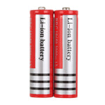 قطعتان من بطارية ليثيوم أيون قابلة لإعادة الشحن UltraFire 18650 بسعة 3000 مللي أمبير 3.7 فولت، 3000 مللي أمبير