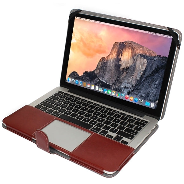 حافظة جلدية للكمبيوتر المحمول مع زر إغلاق لماك بوك برو Retina مقاس 15.4 بوصة