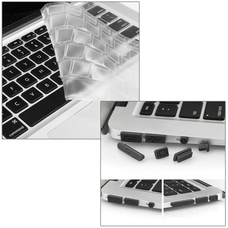 ENKAY لجهاز Macbook Air 13.3 بوصة (النسخة الأمريكية) / A1369 / A1466 غطاء صلب شفاف ثلاثي الوظائف مع حماية لوحة المفاتيح وسدادة غبار للمنافذ