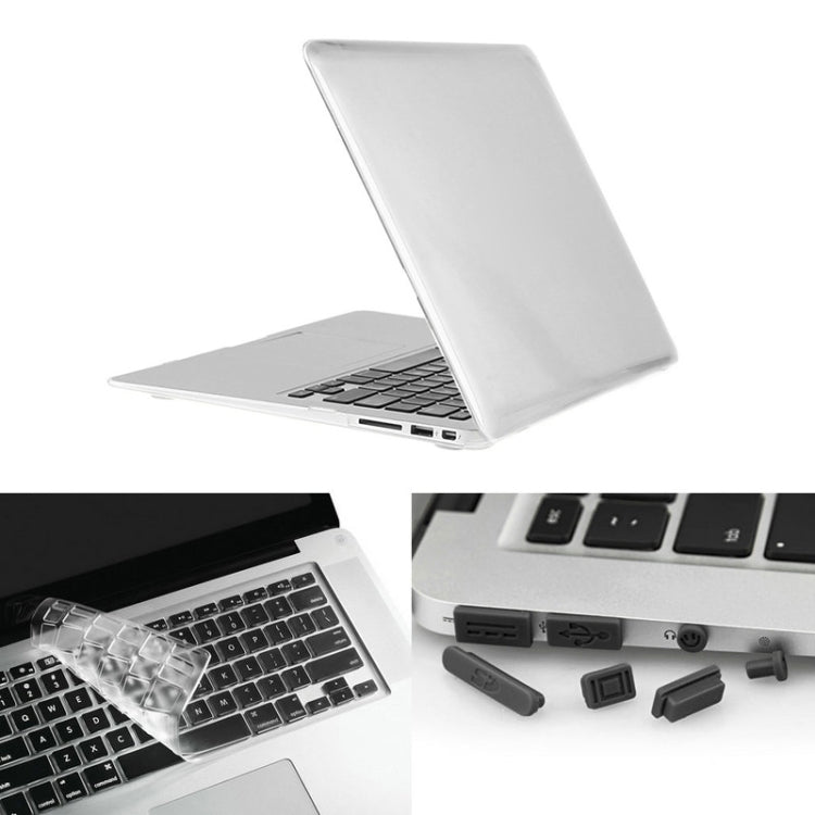 ENKAY لجهاز Macbook Air 13.3 بوصة (النسخة الأمريكية) / A1369 / A1466 غطاء صلب شفاف ثلاثي الوظائف مع حماية لوحة المفاتيح وسدادة غبار للمنافذ