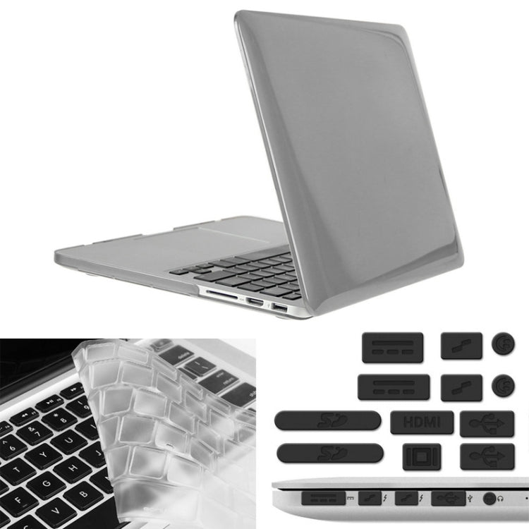 غطاء حماية صلب كريستالي 3 في 1 مع واقي لوحة مفاتيح وسدادة غبار للمنافذ من ENKAY لجهاز Macbook Pro Retina مقاس 13.3 بوصة (النسخة الأمريكية) / A1425 / A1502 Hat-Prince