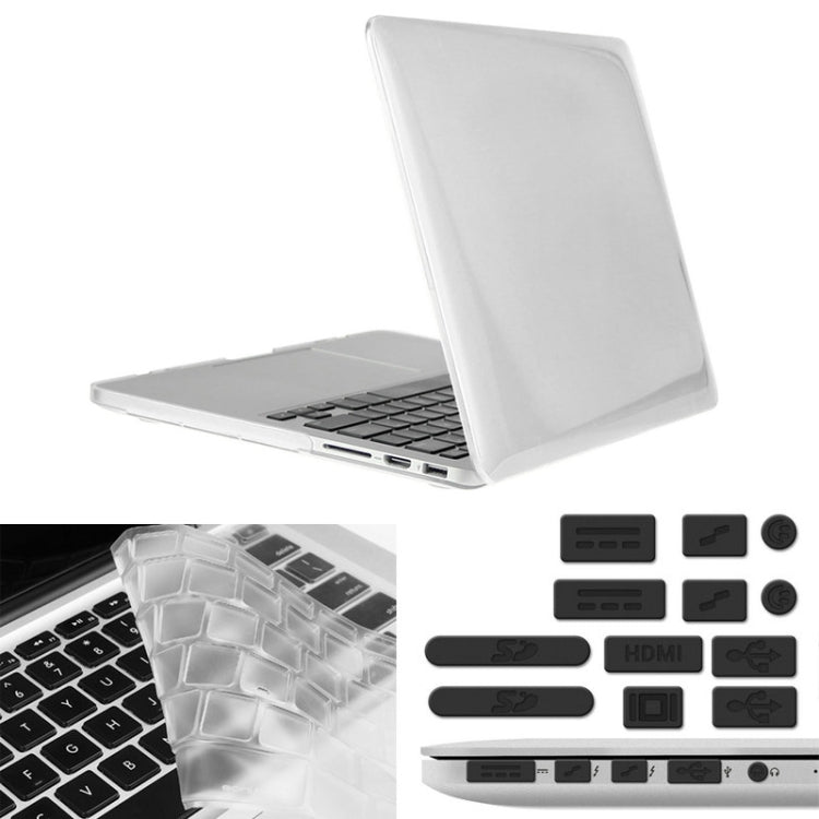 غطاء حماية صلب كريستالي 3 في 1 مع واقي لوحة مفاتيح وسدادة غبار للمنافذ من ENKAY لجهاز Macbook Pro Retina مقاس 13.3 بوصة (النسخة الأمريكية) / A1425 / A1502 Hat-Prince