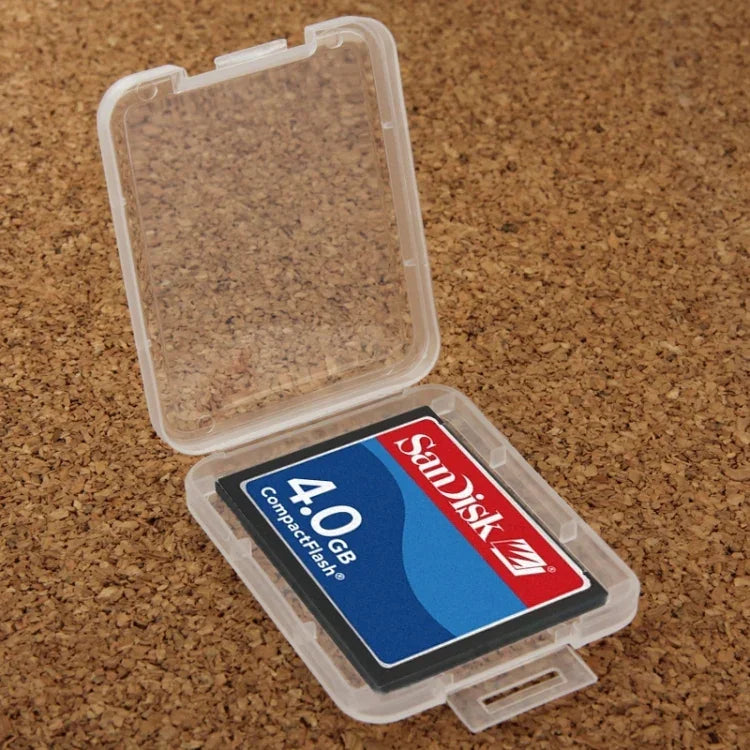 100 قطعة صندوق تخزين شفاف من البلاستيك لبطاقات Compact Flash / CF، بطاقة CF