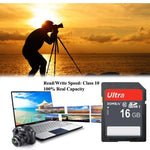 بطاقة ذاكرة كاميرا SDHC فئة 10 فائقة السرعة 16GB (السعة الحقيقية 100%)، 16GB