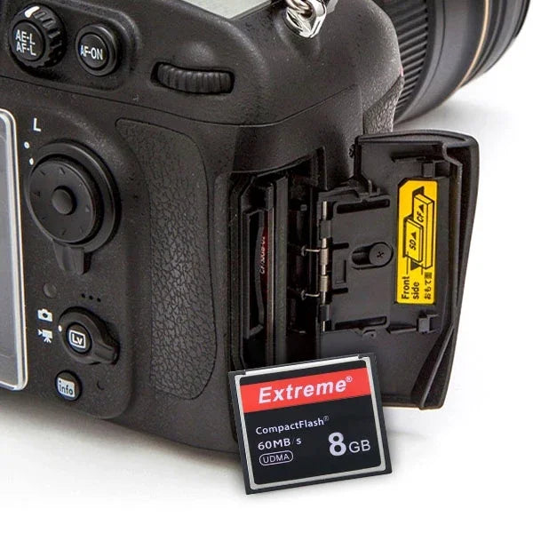 بطاقة Compact Flash شديدة التحمل 8GB، سرعة قراءة 400X، حتى 60 ميجابايت/ثانية (السعة الحقيقية 100%)، 8GB