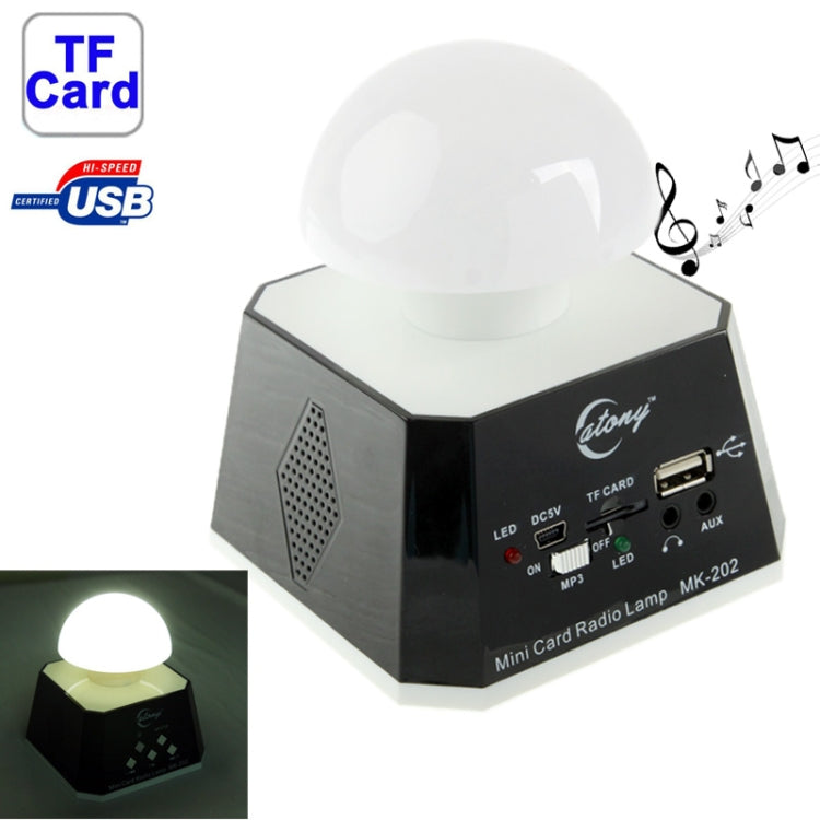 مكبر صوت CT-0019 مع أضواء LED متعددة وراديو FM، يدعم بطاقة TF