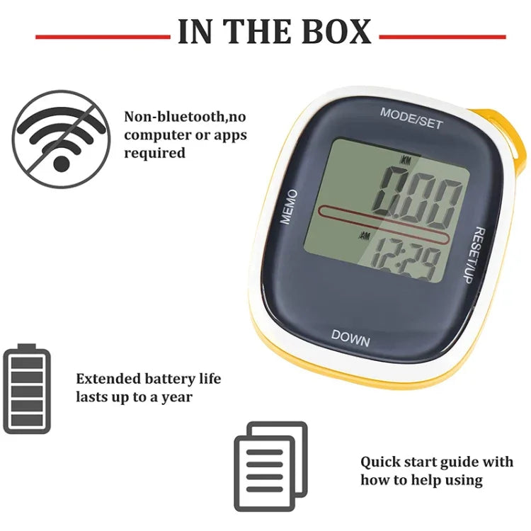 3D All Dimensional Multifunction Digital Electronic Pedometer Step Counter, 3D Yellow