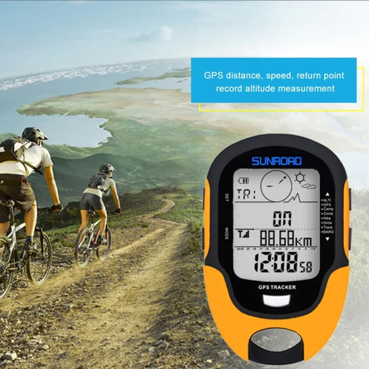 مقياس ارتفاع رقمي متعدد الوظائف SUNROAD بشاشة LCD مع بوصلة وبارومتر ومقياس حرارة ورطوبة وتوقعات الطقس ومصباح LED وساعة، متعدد الوظائف