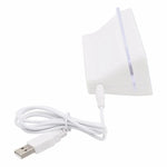 ساعة منبه رقمية متعددة الوظائف بشاشة LCD + مركز USB بأربعة منافذ + لوحة رسائل بإضاءة خلفية LCD زرقاء أو خضراء، لوحة رسائل USB