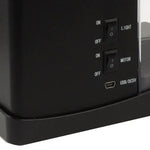 حوض سمك مكتبي صغير USB مع ماء جاري و6 أضواء LED، شاشة LCD للساعة مع تقويم، وقت ومنبه (يتسع لـ 1.5 كوارت من الماء)
