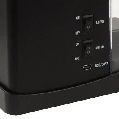 حوض سمك مكتبي صغير USB مع ماء جاري و6 أضواء LED، شاشة LCD للساعة مع تقويم، وقت ومنبه (يتسع لـ 1.5 كوارت من الماء)