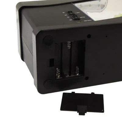حوض سمك مكتبي صغير USB مع ماء جاري و6 أضواء LED، شاشة LCD للساعة مع تقويم، وقت ومنبه (يتسع لـ 1.5 كوارت من الماء)