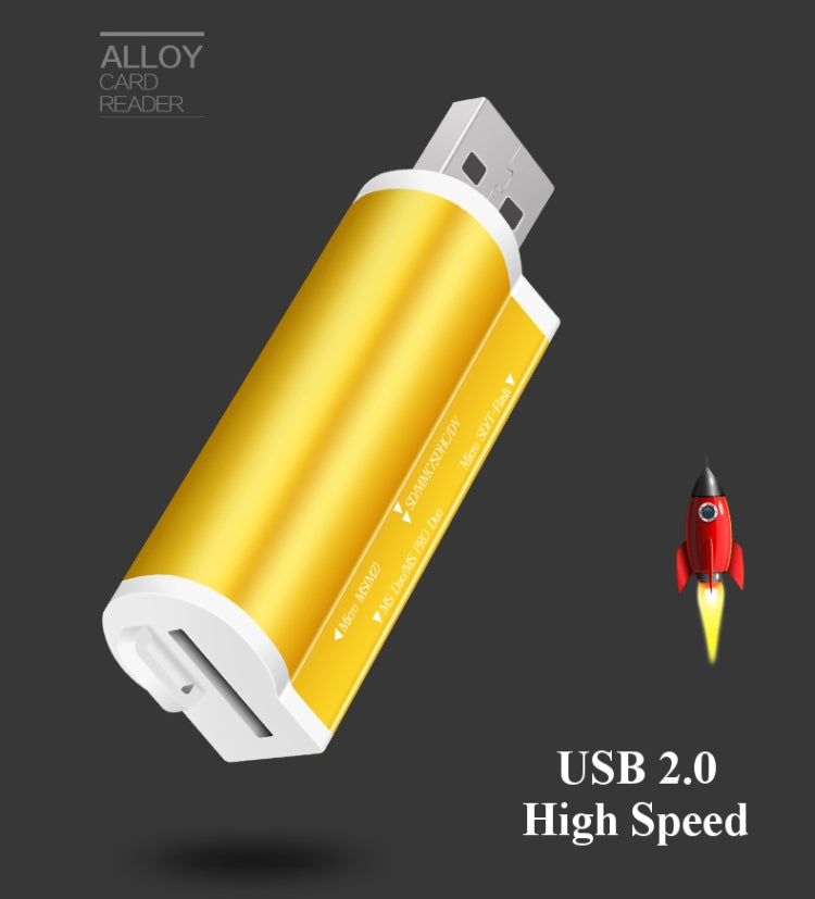 قارئ بطاقات ذاكرة متعدد الوظائف 2 قطع، USB 2.0، Micro SD، SDHC، TF، M2، MMC، MS PRO DUO