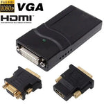 محول عرض USB 2.0 إلى DVI / VGA / HDMI، يدعم Full HD 1080P، قابل للتوسيع حتى 6 وحدات عرض، دقة USB 2.0: 1920*1080