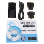 محول عرض USB 2.0 إلى DVI / VGA / HDMI، يدعم Full HD 1080P، قابل للتوسيع حتى 6 وحدات عرض، دقة USB 2.0: 1920*1080