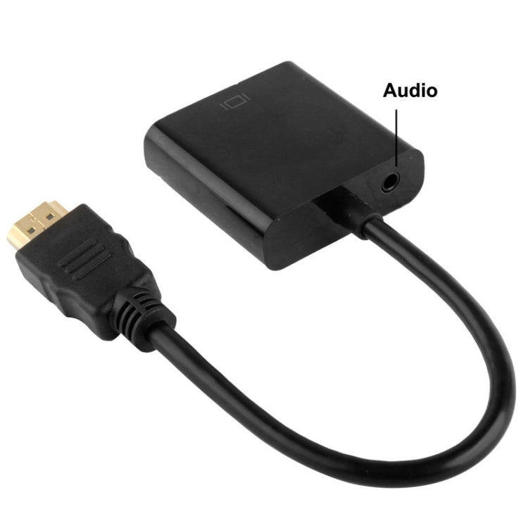 كابل HDMI إلى VGA مع مخرج صوت بدقة Full HD 1080P بطول 24سم لأجهزة الكمبيوتر / DVD / جهاز استقبال رقمي / لابتوب / هاتف محمول / مشغل وسائط، الطول: 24سم (أبيض)