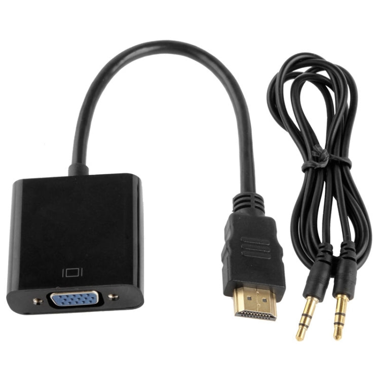 كابل HDMI إلى VGA مع مخرج صوت بدقة Full HD 1080P بطول 24سم لأجهزة الكمبيوتر / DVD / جهاز استقبال رقمي / لابتوب / هاتف محمول / مشغل وسائط، الطول: 24سم (أبيض)