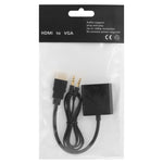 كابل HDMI إلى VGA مع مخرج صوت بدقة Full HD 1080P بطول 24سم لأجهزة الكمبيوتر / DVD / جهاز استقبال رقمي / لابتوب / هاتف محمول / مشغل وسائط، الطول: 24سم (أبيض)