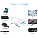 كابل HDMI إلى VGA مع مخرج صوت بدقة Full HD 1080P بطول 24سم لأجهزة الكمبيوتر / DVD / جهاز استقبال رقمي / لابتوب / هاتف محمول / مشغل وسائط، الطول: 24سم (أبيض)