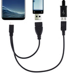كابل OTG Y من USB 2.0 Micro-B ذكر إلى USB 2.0 Micro-B أنثى وUSB 2.0 أنثى، الطول: 19 / 30 سم