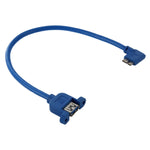 كابل USB 3.0 Micro-B ذكر بزاوية 90 درجة لليسار إلى USB 3.0 أنثى OTG للأجهزة اللوحية / الأقراص الصلبة المحمولة، الطول: 30 سم، Micro BM إلى AF، الطول: 30 سم