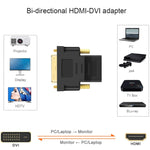 محول HDMI 19 دبوس أنثى إلى DVI 24+1 دبوس ذكر (مطلي بالذهب)، HDMI أنثى إلى DVI 24+1 دبوس ذكر
