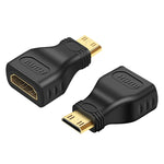محول Mini HDMI ذكر مطلي بالذهب إلى HDMI 19 دبوس أنثى، Mini HDMI ذكر إلى HDMI أنثى