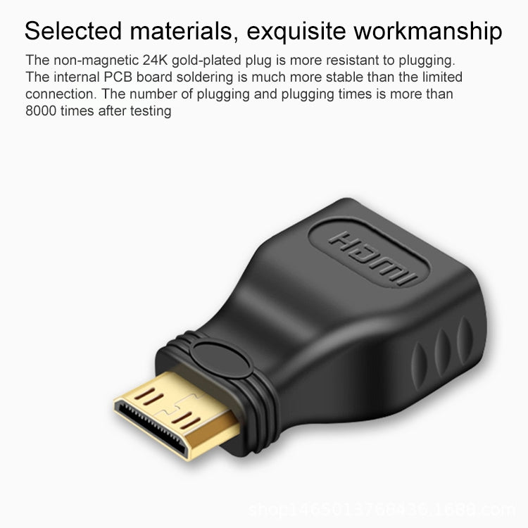 محول Mini HDMI ذكر مطلي بالذهب إلى HDMI 19 دبوس أنثى، Mini HDMI ذكر إلى HDMI أنثى