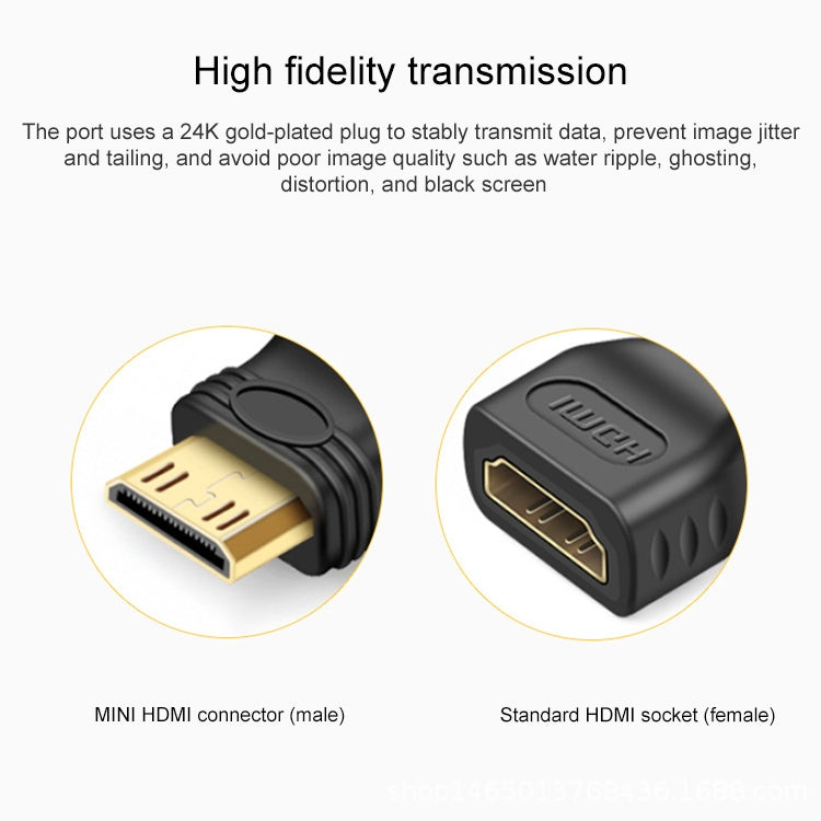 محول Mini HDMI ذكر مطلي بالذهب إلى HDMI 19 دبوس أنثى، Mini HDMI ذكر إلى HDMI أنثى