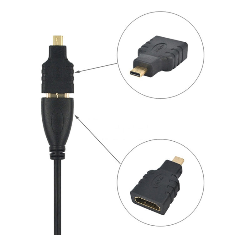 محول Micro HDMI ذكر إلى HDMI أنثى (مطلي بالذهب)، Micro HDMI ذكر إلى HDMI أنثى