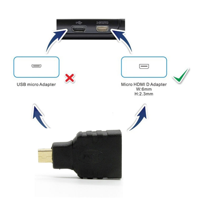 محول Micro HDMI ذكر إلى HDMI أنثى (مطلي بالذهب)، Micro HDMI ذكر إلى HDMI أنثى
