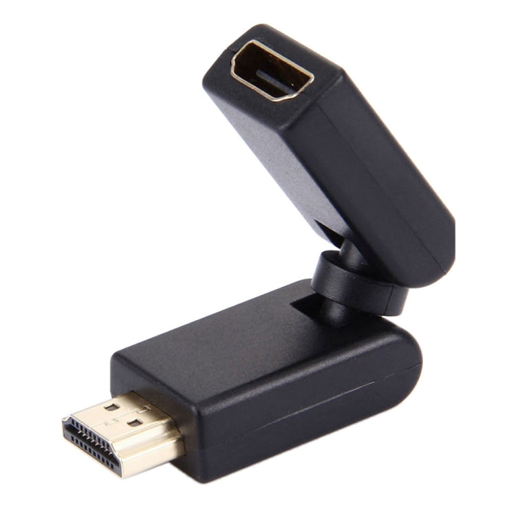 محول HDMI ذكر 19 دبوس إلى أنثى مع دوران 360 درجة (مطلي بالذهب)