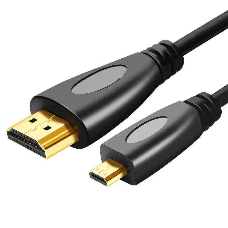 كابل Micro HDMI ذكر مطلي بالذهب 3D 1080P بطول 1 متر إلى HDMI ذكر للأجهزة المحمولة والكاميرات وجوبرو، Micro HDMI مطلي بالذهب، الطول: 1 متر