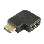 محول HDMI 19 دبوس ذكر إلى HDMI 19 دبوس أنثى مطلي بالذهب بزاوية 90 درجة، HDMI أنثى إلى ذكر
