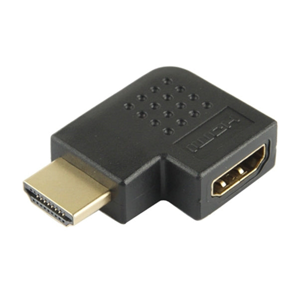 محول HDMI 19 دبوس ذكر إلى HDMI 19 دبوس أنثى مطلي بالذهب بزاوية 90 درجة، HDMI أنثى إلى ذكر