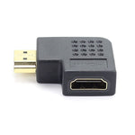 محول HDMI 19 دبوس ذكر إلى HDMI 19 دبوس أنثى مطلي بالذهب بزاوية 90 درجة، HDMI أنثى إلى ذكر