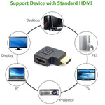 محول HDMI 19 دبوس ذكر إلى HDMI 19 دبوس أنثى مطلي بالذهب بزاوية 90 درجة، HDMI أنثى إلى ذكر