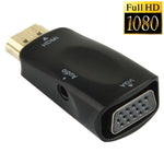 محول HDMI إلى VGA وصوت بدقة Full HD 1080P للتلفاز عالي الدقة / الشاشة / جهاز العرض، HDMI ذكر إلى VGA + صوت (أسود)، HDMI ذكر إلى VGA + صوت (أبيض)