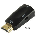 محول HDMI إلى VGA وصوت بدقة Full HD 1080P للتلفاز عالي الدقة / الشاشة / جهاز العرض، HDMI ذكر إلى VGA + صوت (أسود)، HDMI ذكر إلى VGA + صوت (أبيض)