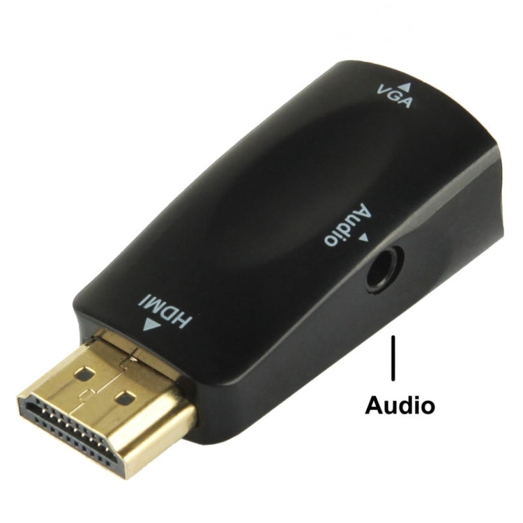 محول HDMI إلى VGA وصوت بدقة Full HD 1080P للتلفاز عالي الدقة / الشاشة / جهاز العرض، HDMI ذكر إلى VGA + صوت (أسود)، HDMI ذكر إلى VGA + صوت (أبيض)