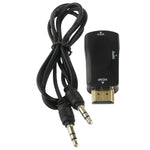 محول HDMI إلى VGA وصوت بدقة Full HD 1080P للتلفاز عالي الدقة / الشاشة / جهاز العرض، HDMI ذكر إلى VGA + صوت (أسود)، HDMI ذكر إلى VGA + صوت (أبيض)