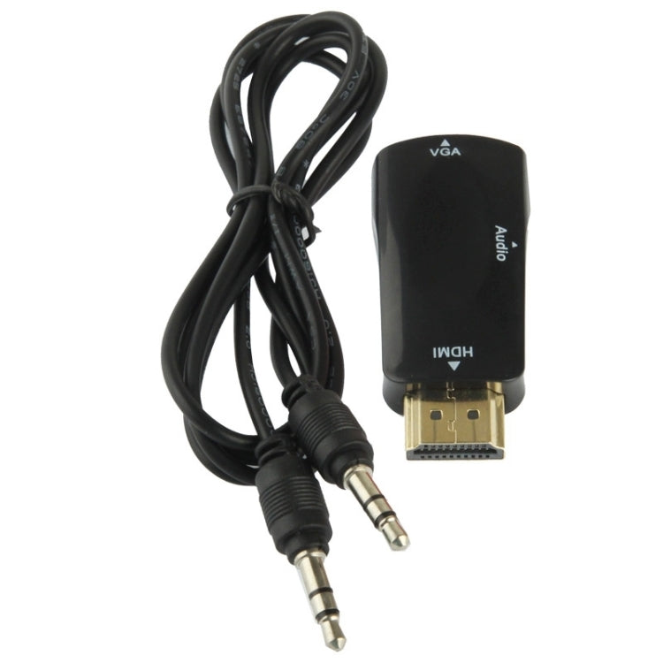 محول HDMI إلى VGA وصوت بدقة Full HD 1080P للتلفاز عالي الدقة / الشاشة / جهاز العرض، HDMI ذكر إلى VGA + صوت (أسود)، HDMI ذكر إلى VGA + صوت (أبيض)