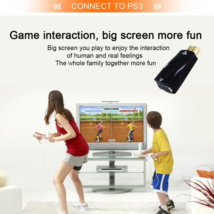 محول HDMI إلى VGA وصوت بدقة Full HD 1080P للتلفاز عالي الدقة / الشاشة / جهاز العرض، HDMI ذكر إلى VGA + صوت (أسود)، HDMI ذكر إلى VGA + صوت (أبيض)