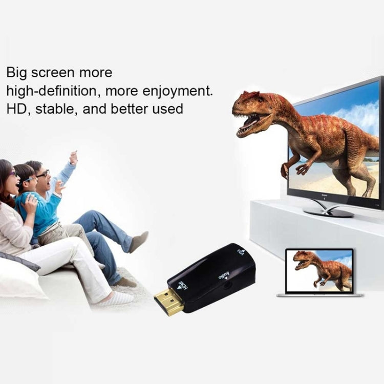 محول HDMI إلى VGA وصوت بدقة Full HD 1080P للتلفاز عالي الدقة / الشاشة / جهاز العرض، HDMI ذكر إلى VGA + صوت (أسود)، HDMI ذكر إلى VGA + صوت (أبيض)