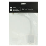 كابل محول فيديو Micro HDMI ذكر إلى VGA أنثى بطول 22 سم، يدعم Full HD 1080P، Micro HDMI ذكر إلى VGA أنثى