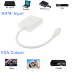 كابل محول فيديو Micro HDMI ذكر إلى VGA أنثى بطول 22 سم، يدعم Full HD 1080P، Micro HDMI ذكر إلى VGA أنثى