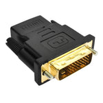 محول DVI-D 24+1 دبوس ذكر إلى HDMI 19 دبوس أنثى لشاشة / تلفاز عالي الدقة